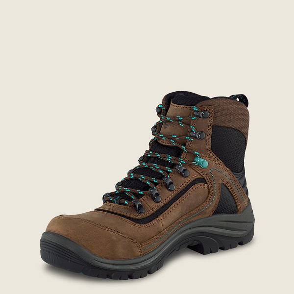 Red Wing Womens Trades - 6-inch Waterproof Safety Toe - Work Boots Brown/Black - 9475XPKMY